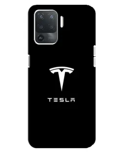 Чехол для OPPO Reno 5 Lite с картинкой «Tesla White Logo» Чехол для OPPO Reno 5 Lite с картинкой «Tesla White Logo»