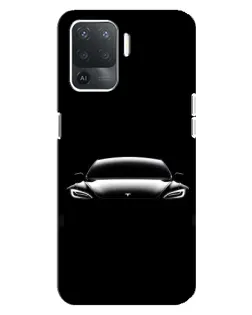 Чехол для OPPO Reno 5 Lite с картинкой «Фары Tesla Night» Чехол для OPPO Reno 5 Lite с картинкой «Фары Tesla Night»