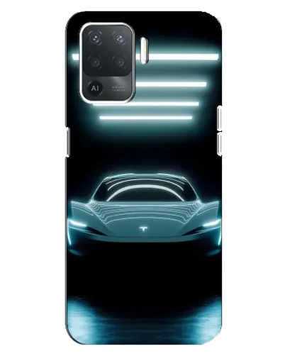 Чехол для OPPO Reno 5 Lite с картинкой «Tesla в неоне»