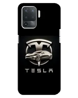 Чехол для OPPO Reno 5 Lite с картинкой «Tesla — серебристое авто» Чехол для OPPO Reno 5 Lite с картинкой «Tesla — серебристое авто»