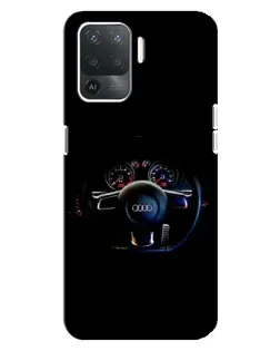 Чехол для OPPO Reno 5 Lite с картинкой «Салон Audi — руль»