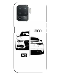 Чехол для OPPO Reno 5 Lite с картинкой «Audi — контрастный дизайн»