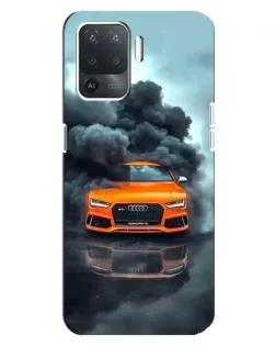 Чехол для OPPO Reno 5 Lite с картинкой «Audi в облаках дыма»