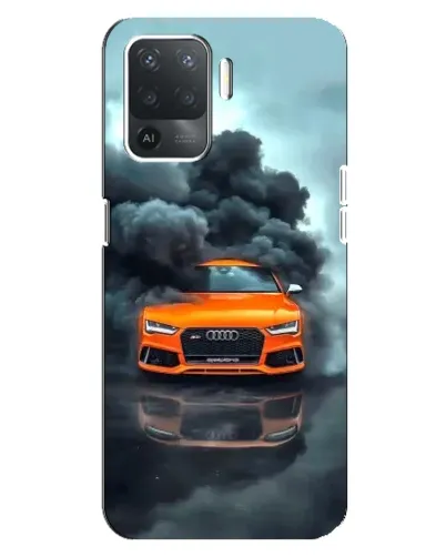 Чехол для OPPO Reno 5 Lite с картинкой «Audi в облаках дыма»