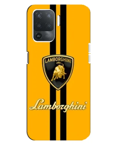 Чехол для OPPO Reno 5 Lite с картинкой «Lamborghini Stripe желтый»