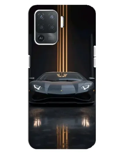 Чехол для OPPO Reno 5 Lite с картинкой «Lamborghini золотые линии»