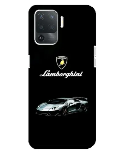 Чехол для OPPO Reno 5 Lite с картинкой «Логотип Lamborghini классика»