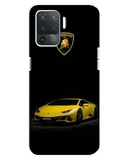 Чехол для OPPO Reno 5 Lite с картинкой «Lamborghini желтый акцент»
