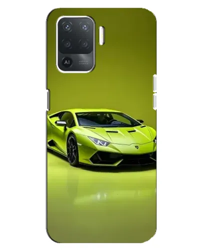 Чехол для OPPO Reno 5 Lite с картинкой «Салатовый Lamborghini Huracan»