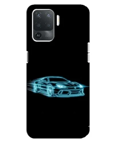Чехол для OPPO Reno 5 Lite с картинкой «Неоновый контур Lamborghini»