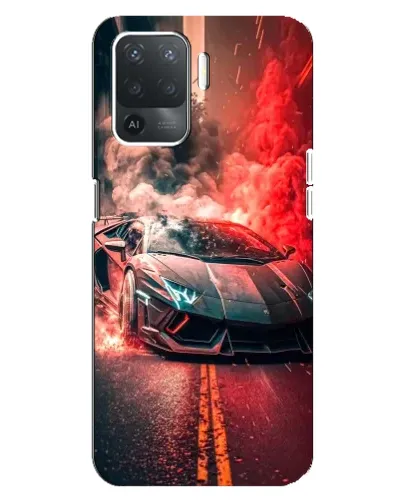 Чехол для OPPO Reno 5 Lite с картинкой «Lamborghini красный дым»