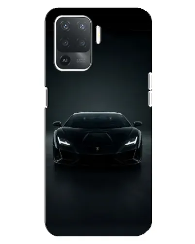 Чехол для OPPO Reno 5 Lite с картинкой «Черный Lamborghini Aventador»