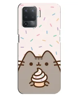 Чехол для OPPO Reno 5 Lite с картинкой «Пушин с кексом»