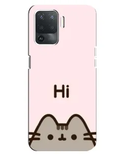 Чехол для OPPO Reno 5 Lite с картинкой «Пушин говорит Hi»