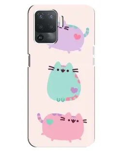 Чехол для OPPO Reno 5 Lite с картинкой «Pusheen трио»