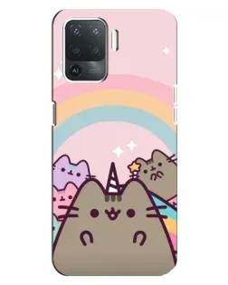 Чехол для OPPO Reno 5 Lite с картинкой «Единорог Pusheen»