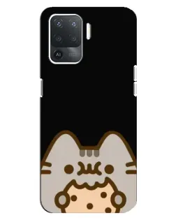 Чехол для OPPO Reno 5 Lite с картинкой «Пушин на черном»