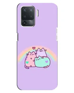 Чехол для OPPO Reno 5 Lite с картинкой «Радужные Пушины»
