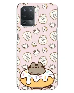 Чехол для OPPO Reno 5 Lite с картинкой «Пушин на пончике»