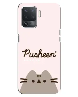 Чехол для OPPO Reno 5 Lite с картинкой «Pusheen логотип»