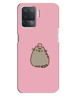 Чехол для OPPO Reno 5 Lite с картинкой «Pusheen сердце»