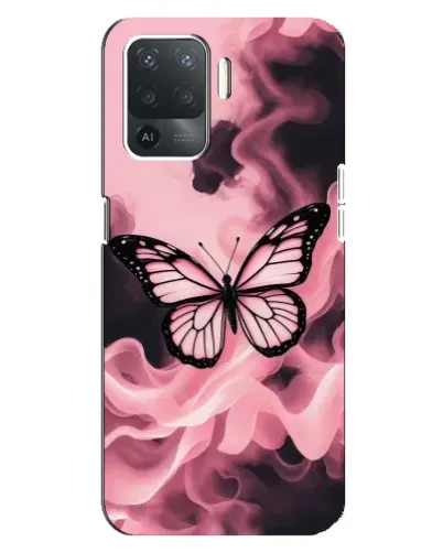 Чехол для OPPO Reno 5 Lite с картинкой «Бабочка в дыму»