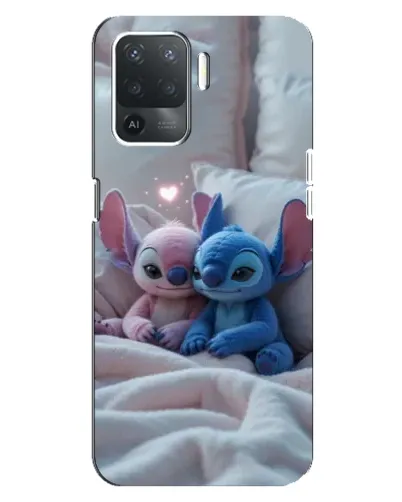 Чехол для OPPO Reno 5 Lite с картинкой «Плюшевые Стич Ангел»