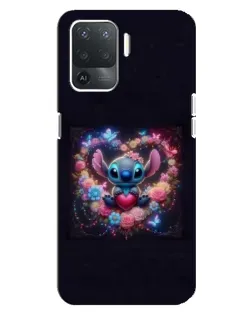 Чехол для OPPO Reno 5 Lite с картинкой «Stitch в цветах» Чехол для OPPO Reno 5 Lite с картинкой «Stitch в цветах»