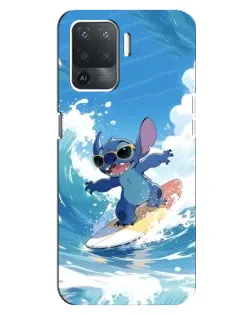 Чехол для OPPO Reno 5 Lite с картинкой «Стич на волне» Чехол для OPPO Reno 5 Lite с картинкой «Стич на волне»