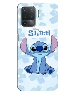 Чехол для OPPO Reno 5 Lite с картинкой «Stitch среди цветов» Чехол для OPPO Reno 5 Lite с картинкой «Stitch среди цветов»