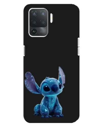 Чехол для OPPO Reno 5 Lite с картинкой «Стич на черном»