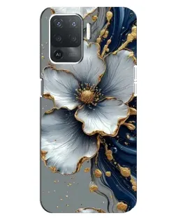 Чехол для OPPO Reno 5 Lite с картинкой «Белый цветок и золотой флюид» Чехол для OPPO Reno 5 Lite с картинкой «Белый цветок и золотой флюид»