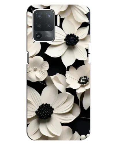 Чехол для OPPO Reno 5 Lite с картинкой «Объемные белые цветы» Чехол для OPPO Reno 5 Lite с картинкой «Объемные белые цветы»