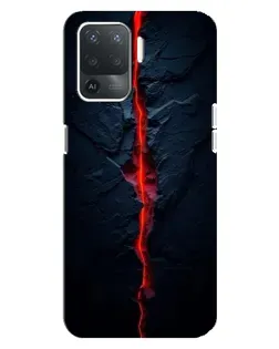 Чехол для OPPO Reno 5 Lite с картинкой «Kрасная лавовая трещина»