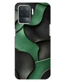 Чехол для OPPO Reno 5 Lite с картинкой «Зеленые кожаные волны»