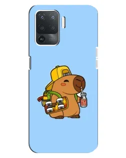 Чехол для OPPO Reno 5 Lite с картинкой «Капибара на скейте»