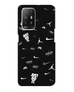 Чехол для OPPO Reno 5z с картинкой «Nike Black Pattern» Чехол для OPPO Reno 5z с картинкой «Nike Black Pattern»