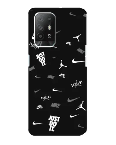 Чехол для OPPO Reno 5z с картинкой «Nike Black Pattern» Чехол для OPPO Reno 5z с картинкой «Nike Black Pattern»