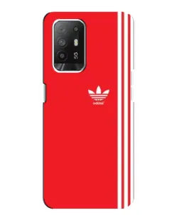 Чехол для OPPO Reno 5z с картинкой «Красный минимализм Adidas»