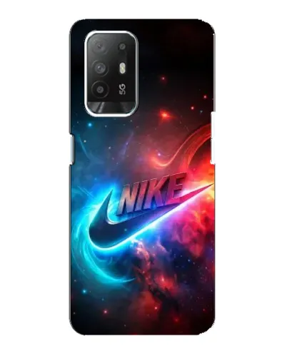 Чехол для OPPO Reno 5z с картинкой «Огненный логотип Nike»