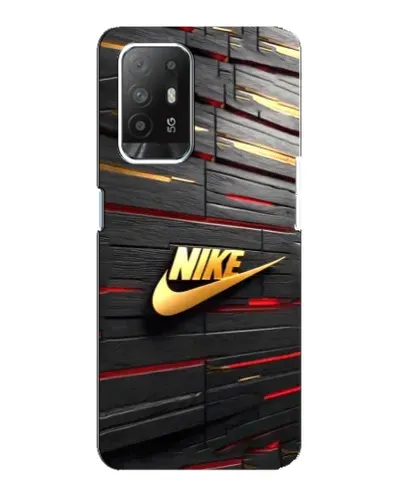 Чехол для OPPO Reno 5z с картинкой «Золотой Nike на металле»