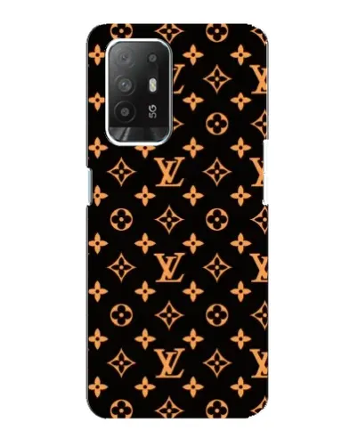 Чехол для OPPO Reno 5z с картинкой «Золотая монограмма LV»