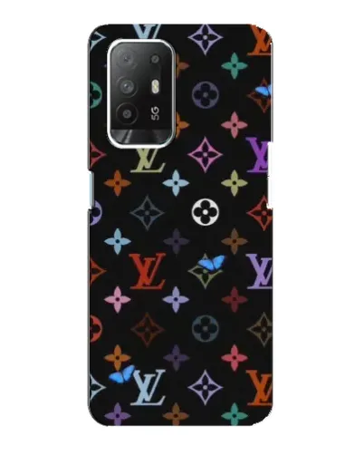 Чехол для OPPO Reno 5z с картинкой «Цветная монограмма LV»
