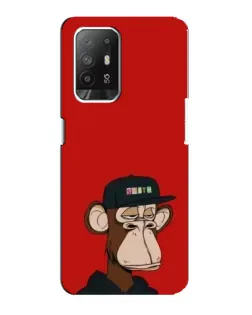 Чехол для OPPO Reno 5z с картинкой «Bored Ape — красный фон»