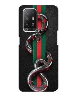 Чехол для OPPO Reno 5z с картинкой «Gucci — змея на полосе» Чехол для OPPO Reno 5z с картинкой «Gucci — змея на полосе»