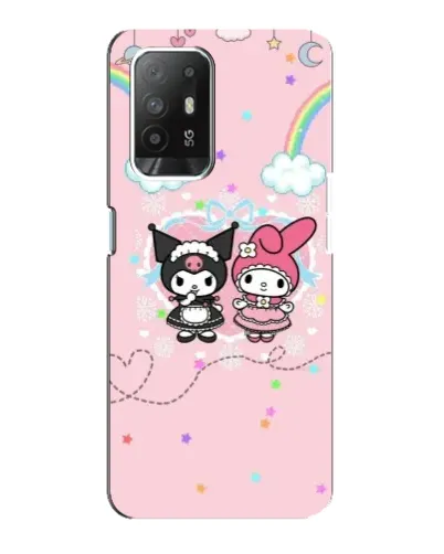 Чехол для OPPO Reno 5z с картинкой «My Melody и Kuromi»