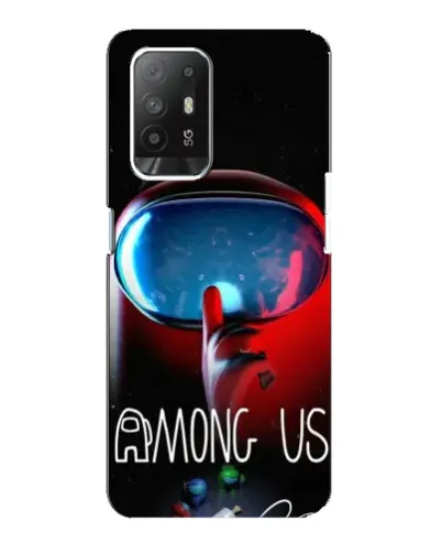 Чехол для OPPO Reno 5z с картинкой «Красный импостер — макро»