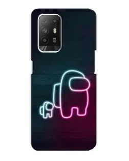 Чехол для OPPO Reno 5z с картинкой «Among Us неон-арт»