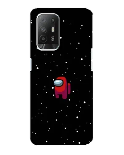 Чехол для OPPO Reno 5z с картинкой «Красный Among Us»