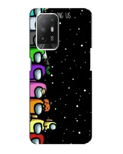 Чехол для OPPO Reno 5z с картинкой «Команда Among Us»